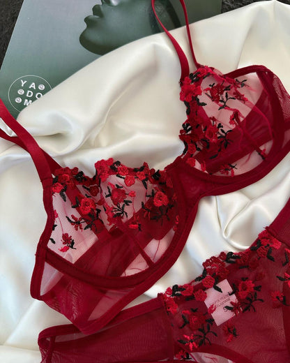 Conjunto Lingerie Cherry™ | O Segredo das Mulheres (FRETE GRÁTIS) - savina