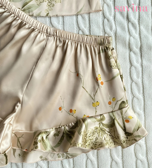 Pijama Real FlowerLux™ | Elegância e Conforto (Conjunto Completo) - savina