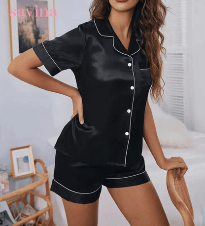 Pijama Elegante Feeme™ | Conjunto de Cetim (FRETE GRÁTIS) - savina