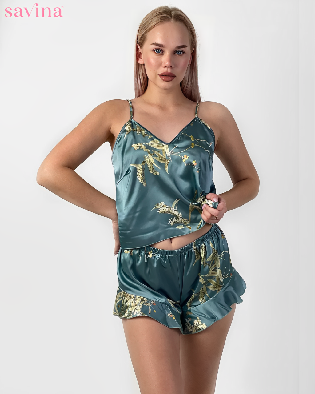 Pijama FlowerLux™ | Elegância e Conforto (Conjunto Completo)